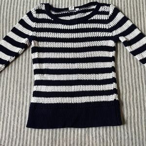 crochet navy blue and white top!
